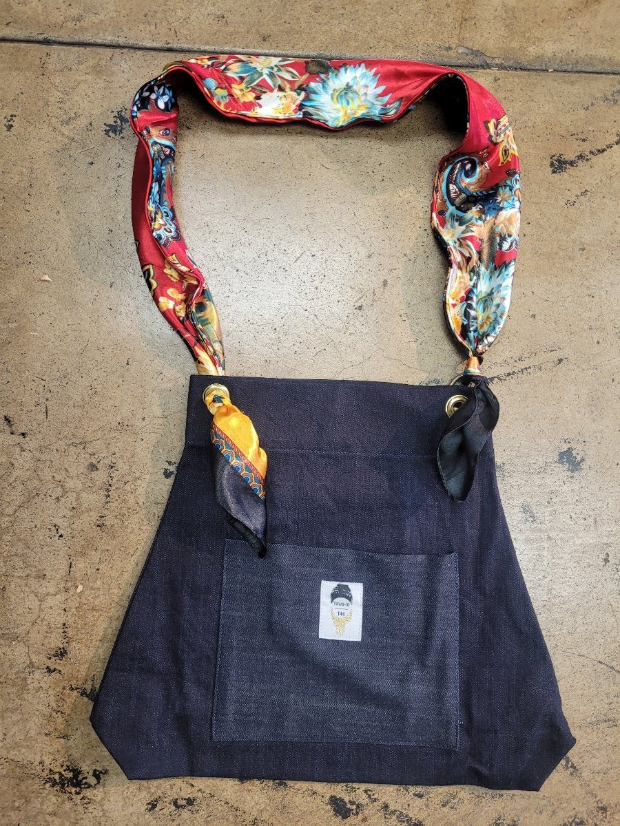 Freedom Tote Blue Jean Red Strap